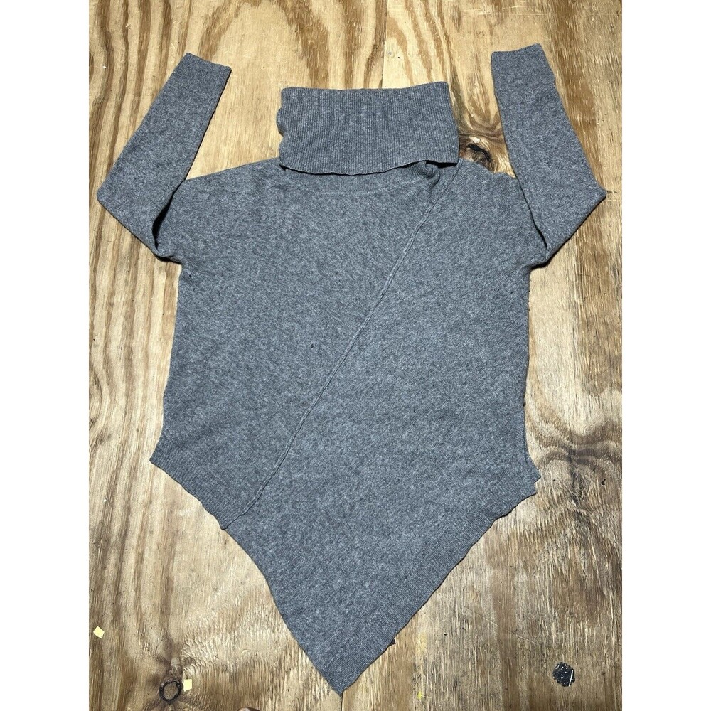 Knyt & Lynk Cashmere Sweater Cowl Neck Long Sleeve Asymmetrical Women Small @F1
